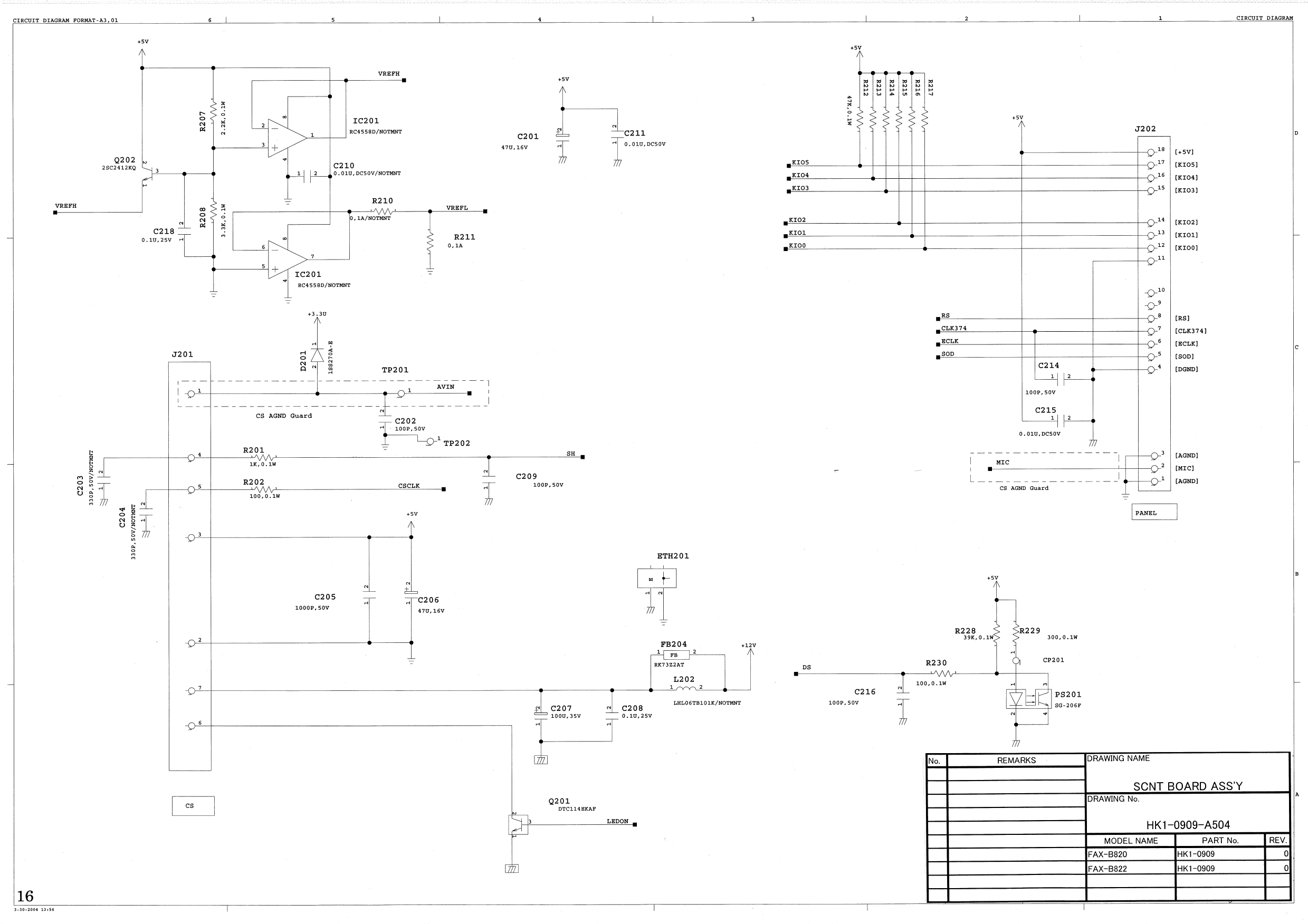 Canon FAX B820 B822 B840 Circuit Diagram-5